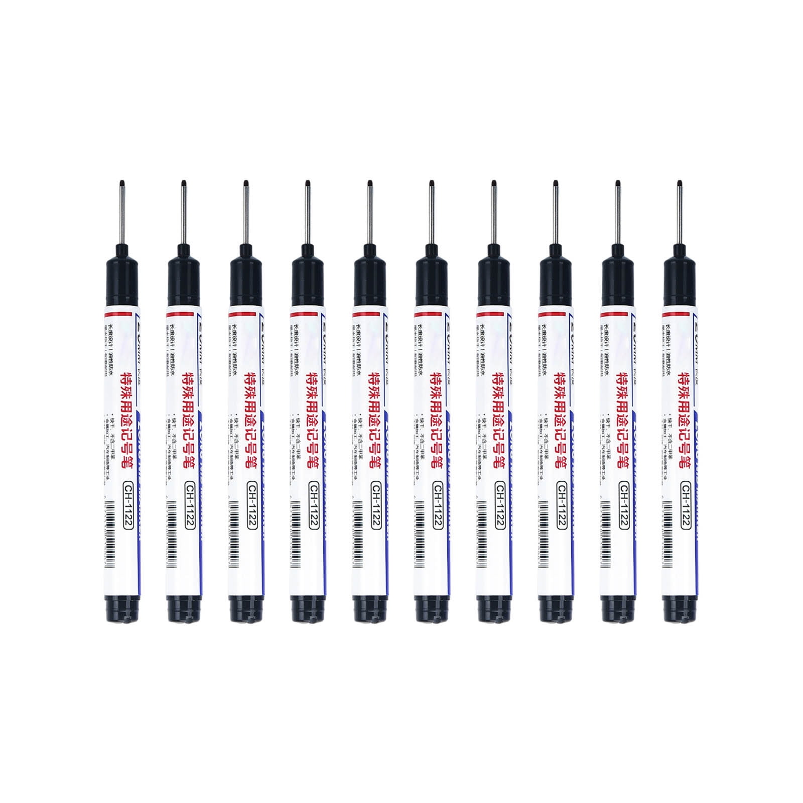 FYTPOV 10pcs Long Head Hole Marker 2025 Permanent Markers Carpenter Ink Marker Pens Fast Dry Waterproof Long Nib Marker Colorful Carpenter Achieve Markers Tool 10ml