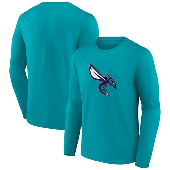 Men's Aqua Charlotte Hornets Alternate Logo Long Sleeve T-Shirt