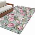 thumbnail image 6 of Vintage Spring Floral Area Rug 3x5 Washable Rug Non Slip Botanical Summer Pink Green Large Area Rug Indoor Floor Carpet for Entryway Bedroom Kitchen Living Room Home Office Dining Room Nursery, 6 of 8