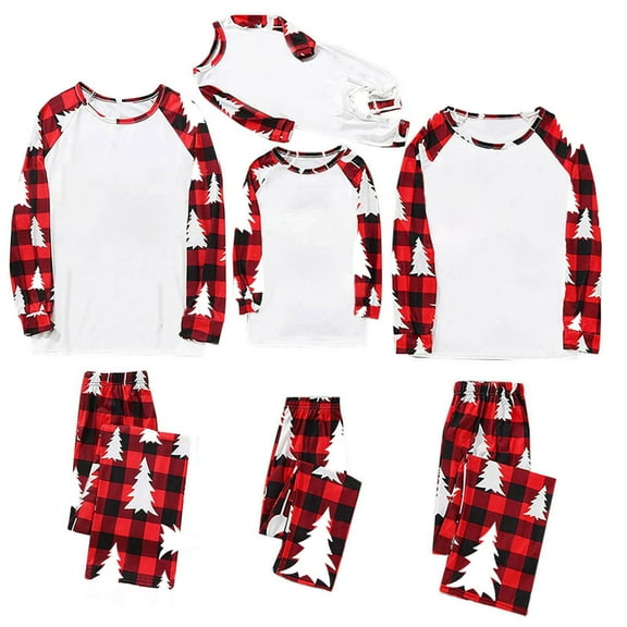 Christmas Family Matching Pajamas Sets DIY Printing, Print from Provided Picture, Warm & Loose & Skin-friendly, Long Sleeved Round Collar Pajamas Set, Xmas Festival Pjs, Christmas Theme Pajamas