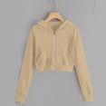 thumbnail image 5 of RFQWOVSR Girls Crop Zip Up Hoodie Soft Comfortable with Pocket Casual Jacket 5-6 Years, 5 of 5