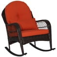 thumbnail image 1 of Costway Outdoor Patio Rattan Wicker Rocking Chair Rocker Cushion Pillow Garden Deck, 1 of 8