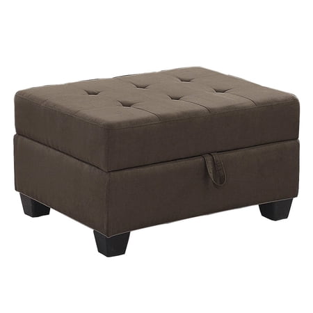 Lexicon Maston Microfiber Ottoman with Storage in Chocolate