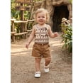thumbnail image 6 of BemeyourBBs Western Toddler Baby Girls Cowgirl Outfit Denim 2 Piece Outfit Baby Girl Summer Clothes Kids Cute Horse Print Camisole Tank Vest Tops and Elastic Frayed Jeans Shorts Set, 6 of 9