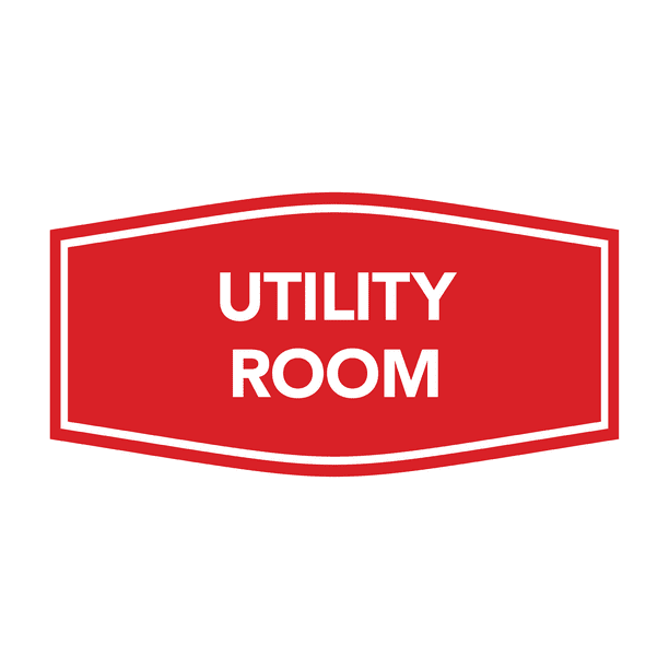Fancy Utility Room Sign (Red) Large