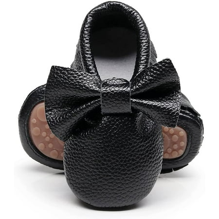 

Leather Baby Moccasins Hard Soled Tassel Crib Toddler Shoes for Boys and Girls