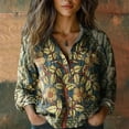thumbnail image 2 of Womens Tops Casual Print Long Sleeve Cotton Button Blouse Spring Summer Shirts for Women Multicolor L, 2 of 4