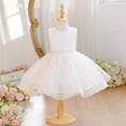 thumbnail image 6 of Kiijoy Infant Girls Sequin Formal Dress Sleeveless Tulle Tutu Party Princess Dress, White, 6 of 6