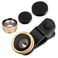 thumbnail image 5 of Mobestech Portable Smartphone Camera Lens Golden 3 in 1 Clip on Wide Angle Macro Fisheye, 5 of 7