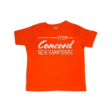 

Inktastic From Concord New Hampshire in White Distressed Text Gift Toddler Boy or Toddler Girl T-Shirt