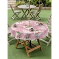 thumbnail image 3 of Outdoor Tablecloth with Umbrella Hole and Zipper, Pink Christmas Round Table Cloth 60 Inch Waterproof Tablecloth, Santa Xmas Tree Snowflake Winter Farmhouse Picnic Table Cover for Patio Camping, 3 of 7