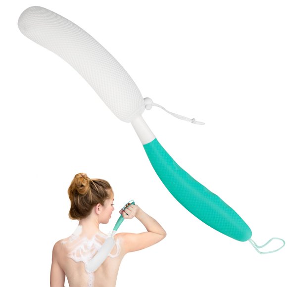 Leetye Mei Cepillo de ducha de mango largo Antideslizante Cepillo de baño de mango largo Cepillo para la espalda y el cuerpo Exfoliante suave y espuma Limpieza profunda de larga duración para el cuerp