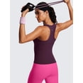 thumbnail image 4 of CRZ YOGA Top sin Mangas Butterluxe de Cuello Alto para Mujer - Camiseta Deportiva para Yoga y Gimnasio, Color Púrpura Profundo, Talla XX-Small, 4 of 5