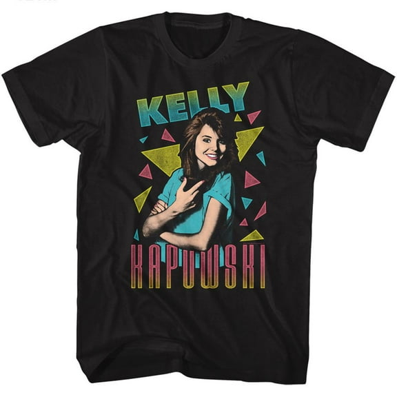 Saved By The Bell Kelly Triangles Black Adult T-Shirt 3Xlt