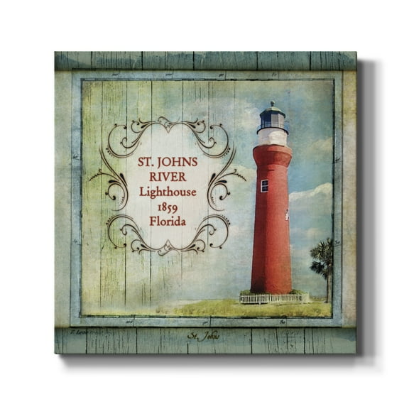 Wexford Home Florida Lighthouse XI-Premium Gallery Wrapped Canvas, 10" x 10" - Ready to Hang