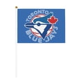 thumbnail image 2 of Drapeau de Mode Toronto Baseball Double Face à Main 5,5x8,2 Po, Polyester avec Mât en Plastique Mcp757, 2 of 7