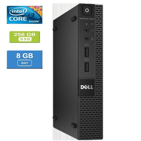 Used: Dell 9020 MICRO Intel Core i3-4160T , 8GB, 256GB SSD, Win 10 Pro