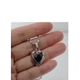 thumbnail image 3 of Womens Stainless Steel Heart Pendant, Mother in Law Dark Blue Glass Crystal Pendant, 3 of 4