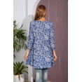 thumbnail image 4 of ENMAIN Womens Plus Size 3/4 Sleeve Blouses Casual Crew Neck Dress Shirts Blue Floral Tunics Tops 2XL, 4 of 8