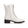 thumbnail image 2 of Botas DREAM PAIRS DMB214 blancas con cordones, media caña para mujer talla 7.5, 2 of 4