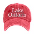 thumbnail image 4 of Lake Ontario Baseball Hat Unisex Adjustable Dad Cap Classic Embroidered Lettering Cotton Sun Hat Great Lakes Casual Outdoor Headwear, 4 of 6