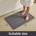 thumbnail image 5 of BULULOM Bathroom Rug - Ultra Soft Non Slip Waffle Bath Mat, Bathroom Decor with Tassels, Herringbone Texture Absorbent, achine Washable,20"*30" Grey, 5 of 11