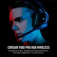 thumbnail image 2 of CORSAIR Void PRO RGB Wireless Gaming Headset - Dolby 7.1 Surround Sound Headphones for PC - Discord Certified - 50mm Drivers - Carbon, 2 of 8