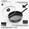 thumbnail image 3 of GPED Nonstick Frying Pan Skillet with Lid, 10 Inch Deep Frying Pan, 4.5 Qt Saute Pan with Bakelite Handle, Kitchen Cooking Pan Skillet, Compatible with All Stovetops (Gas, Electric & Induction), 3 of 6