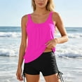 thumbnail image 2 of DGMIOCS Women's Push Up Halter Bikini Set Tankini Set Hot Pink L, 2 of 6