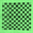 thumbnail image 1 of Ahgly Company Indoor Square Checkered Emerald Green Modern Area Rugs, 4' Square, 1 of 4