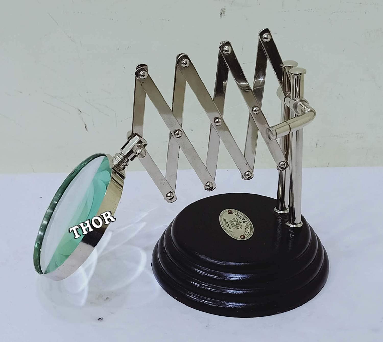 Nautical Brass Desktop Vintage Style Desk Top Channer Magnifier Magnifying Glass