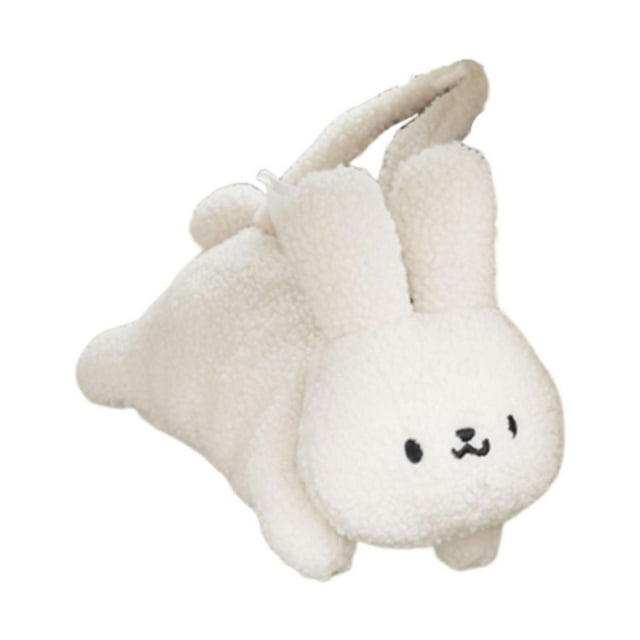Dispensador de pañuelos de papel colgante con forma de animal de peluche para coche, servilletas de papel Conejito