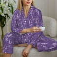 thumbnail image 6 of Daiia Lavender Flowers for Women's Long-Sleeved Pajama Set – Soft & Comfortable Sleepwear Button-Up Pajamas Cozy Lounge Wear-X-Large, 6 of 7