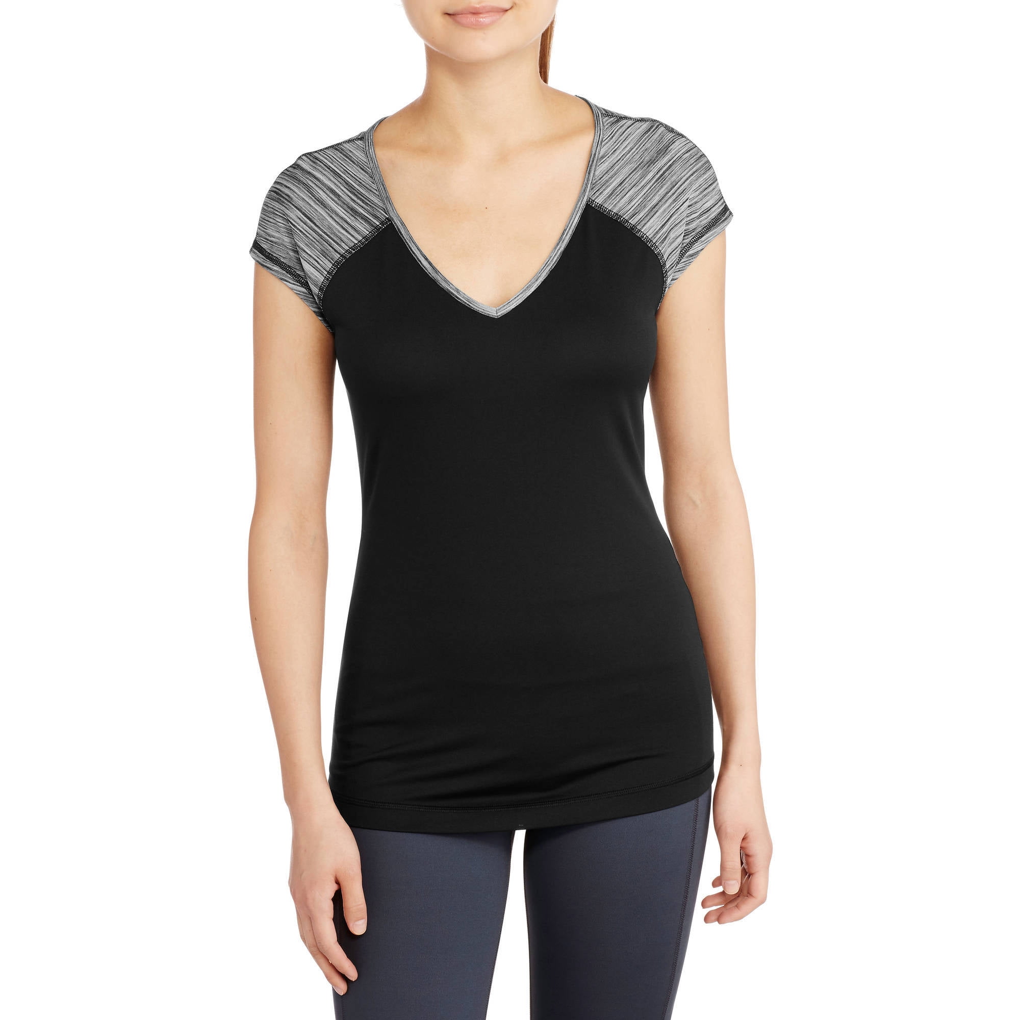 Danskin Now Juniors' VNeck DriMore Baseball Tee