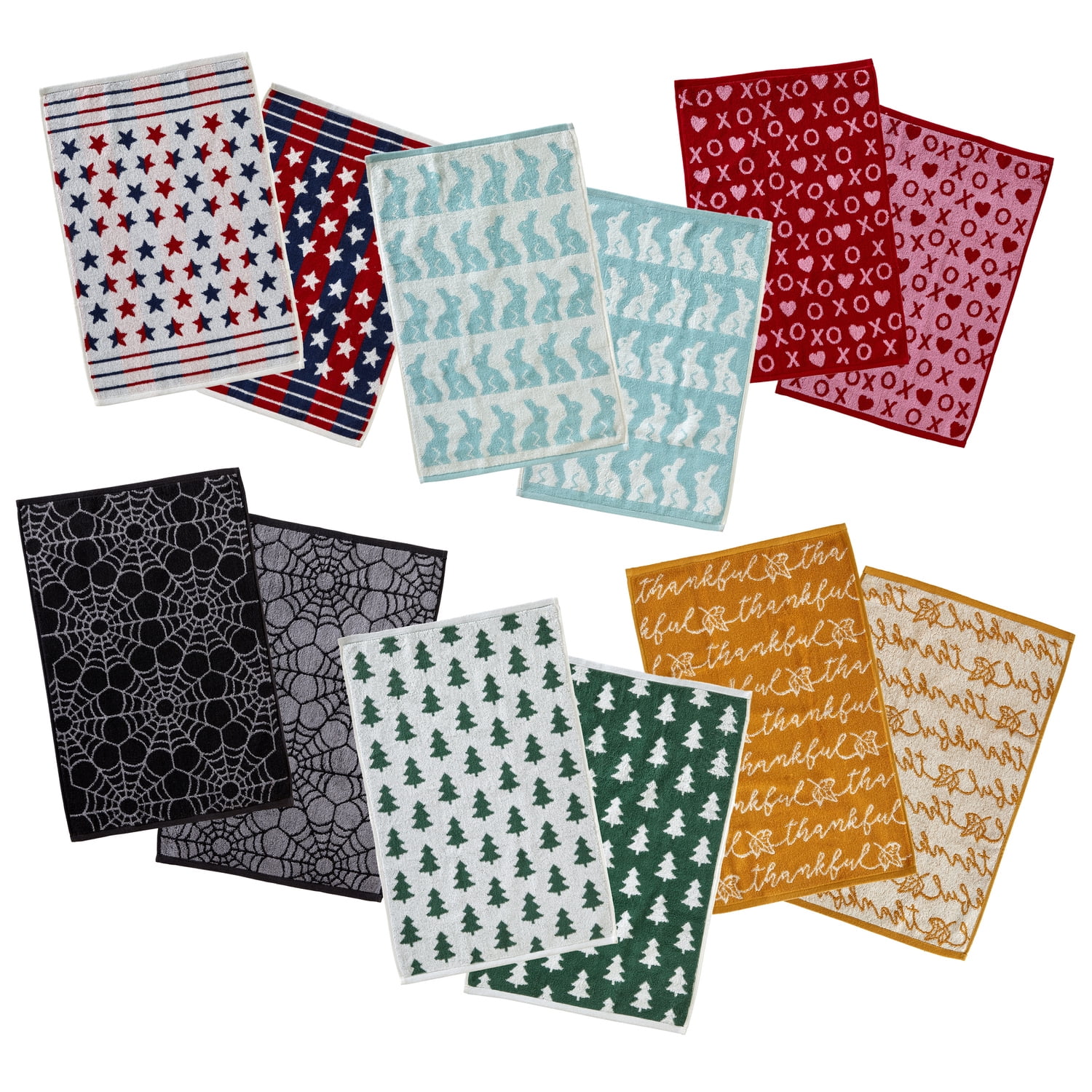 SKL Home Seasonal 6 Piece Jacquard Hand Towel Set