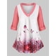 thumbnail image 1 of Más el tamaño de rueda para arriba la manga de la mariposa Imprimir Arriba Rosegal Blusas Tallas Grandes, 1 of 5