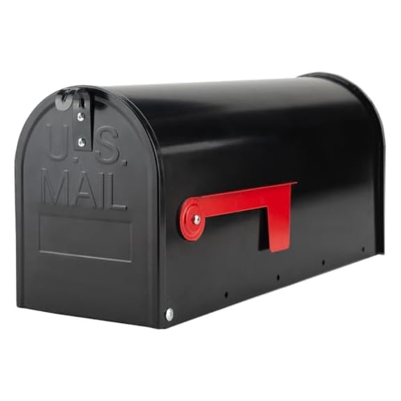 Black Metal Mailboxes for Outside Post Mount Standard Mail Box Gaanized Steel Heavy Duty Mailbox Medium Capacity 19 x 8.7 x 6.7 inches