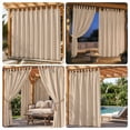 thumbnail image 6 of Lapalife Outdoor Curtain for Patio Waterproof Extra Wide, Tap Top Blackout Curtain Thermal Insulated Drapes, 1 Panel, 100''x 84'', Beige, 6 of 8