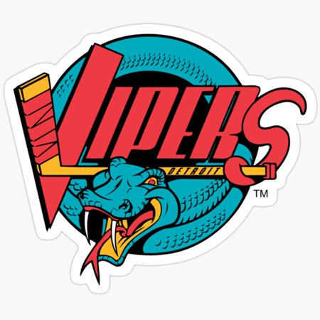 Detroit Vipers Sticker Phone Decal Water Bottle Stickers Car Decals, Laptop Sticker