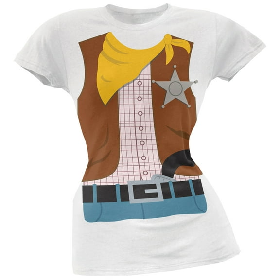 Halloween Cowboy Costume Juniors T-Shirt - Medium
