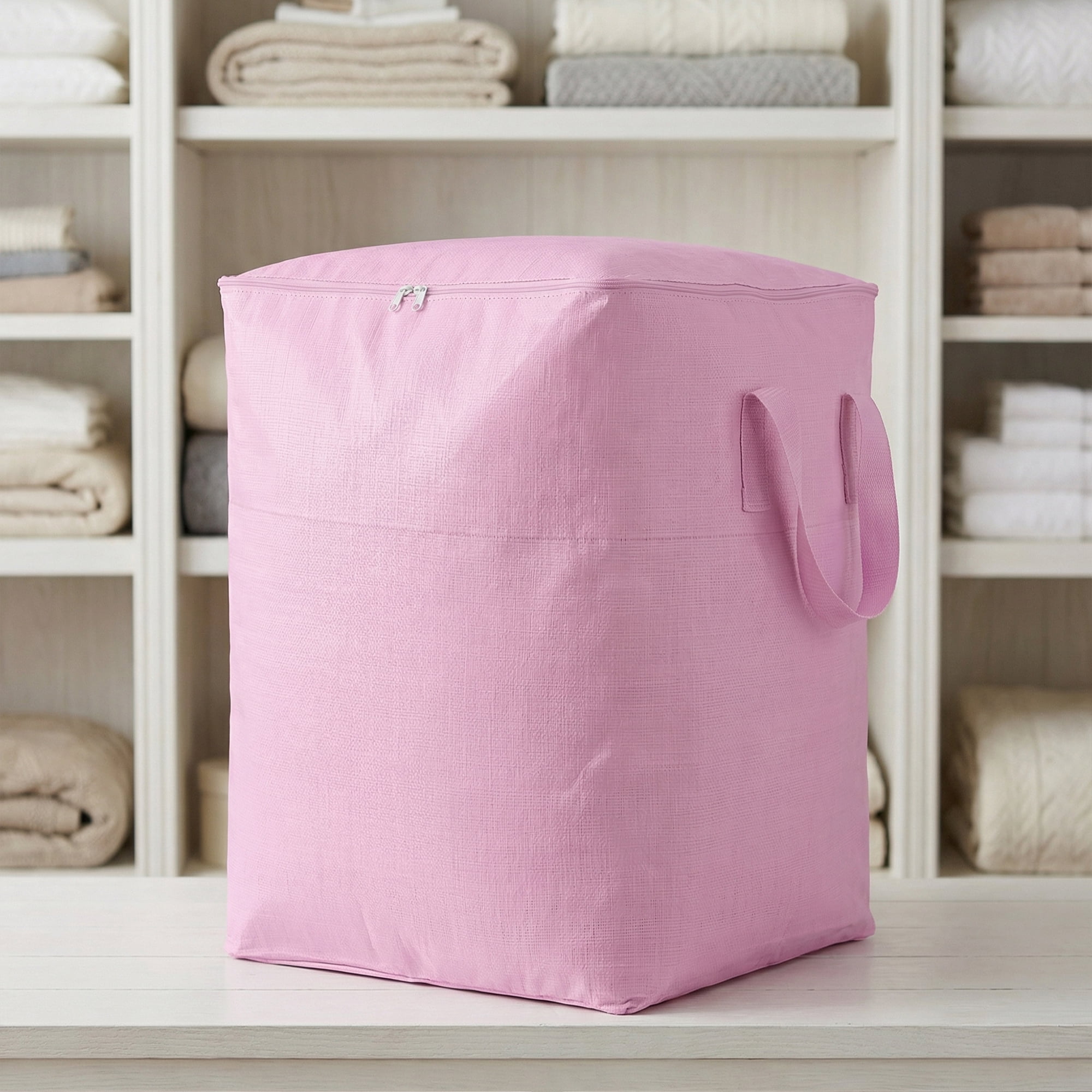 Unique Bargains Clothes Storage Bag with Handles Pink 23.6"x19.7"x31.5"