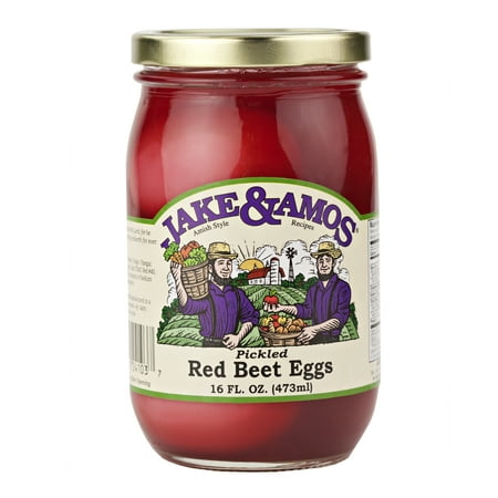 Jake & Amos Pickled Red Beet Eggs 16 oz. (3 Jars) (Best Pickled Eggs Ever)