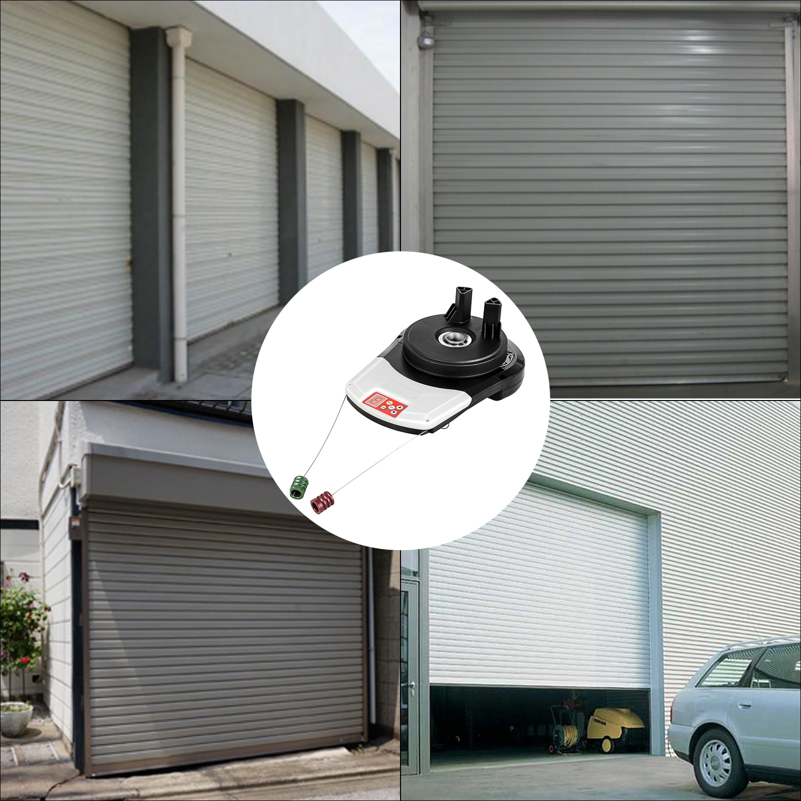 KFFKFF Automated Garage Roll-Up Door Mechanism, 800 N Lifting Capacity, 164 ft Distance Remote Operation, 110V Electrical Roller Gate Activation System, Garage Roll-Up Door Kit with 2 Remotes