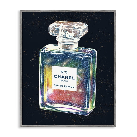 Stupell Industries Contemporary Luxury Cosmo Perfume Bottle Galaxy Studded Night Gray Framed Giclee Art, 11 x 14, by Ziwei Li