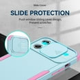 thumbnail image 4 of Case for iPhone 13 Pro Max with Slide Camera Cover, Heavy Duty Shockproof Three Layers Protective Case with Full Body Rubber  Bumper Dropproof Protection for iPhone 13 Pro Max, Green Pink, 4 of 8