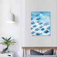 thumbnail image 3 of ONETECH  Fish Canvas Wall Art Whale Gam Painting Blue Sea Art Wall Decor Modern Sea Animal Picture for Office Living Room Bathroom Stretched and Framed Ready to Hang, 3 of 4