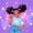 Blue Purple, variant on Castle Fairy Cute Black Girl Twin Sheets 3pcs,Cartoon Dog Stars Print Bedding,Violet Red Orange,1 Fitted Sheet, 1 Flat Sheet and 1 Pillowcase