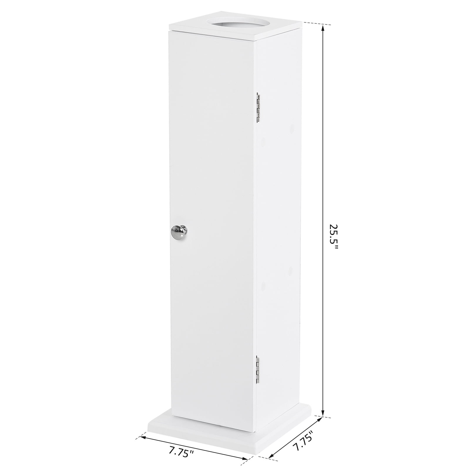 HomCom 26" Modern Country Vertical Bathroom Storage Cupboard Cabinet - White