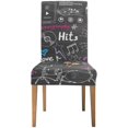 thumbnail image 2 of ABPHQTO Funda protectora para silla elástica con diseño de garabato de instrumento musical, funda protectora para asiento para comedor, Hotel, fiesta de boda, juego de 4, 2 of 4