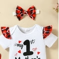 thumbnail image 5 of Gunia Toddler Girl Mother's Day Outfit Infant Boys Short Sleeve Mom'S Day Romper Bodysuit Plaid Heart Prints Pants Headbands Cute Relaxed 6-9 Months, 5 of 7